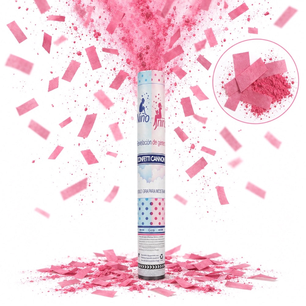 Canon à confettis Gender Reveal - Bleu ou Rose