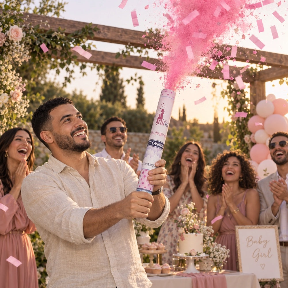 Canon à confettis Gender Reveal - Bleu ou Rose