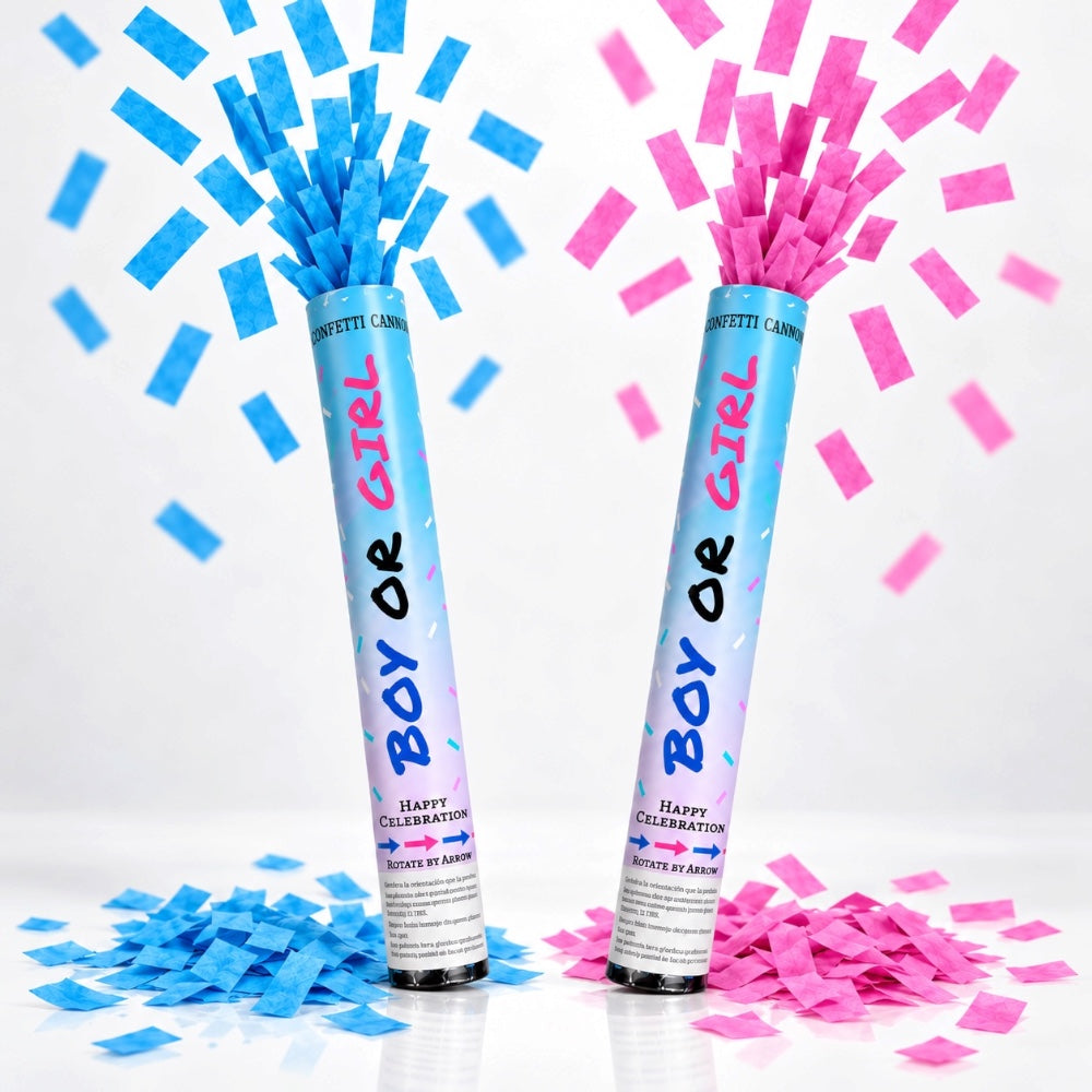 Canon à confettis Boy or Girl - Bleu ou Rose