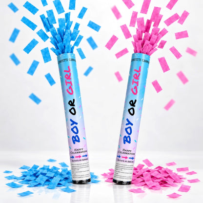Canon à confettis Boy or Girl - Bleu ou Rose
