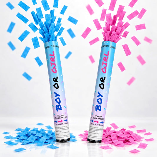 Canon à confettis Boy or Girl - Bleu ou Rose