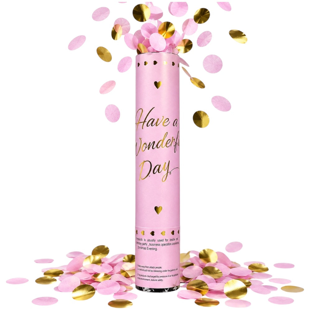 Canon à confettis Rose et Doré