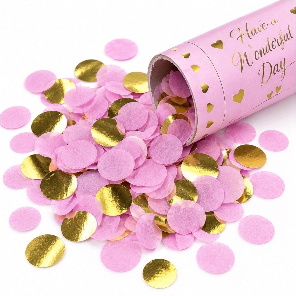 Canon à confettis Rose et Doré
