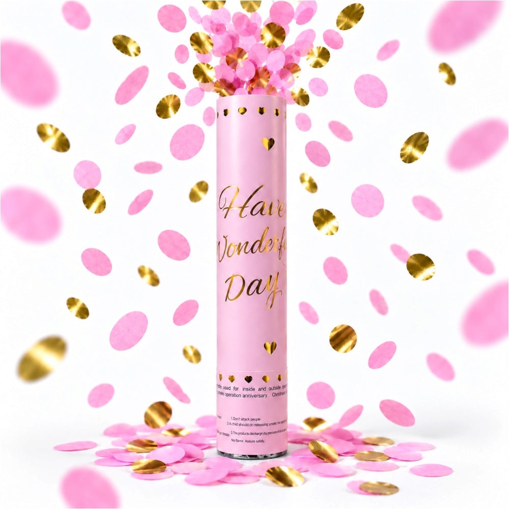 Canon à confettis Rose et Doré