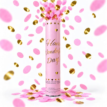 Canon à confettis Rose et Doré
