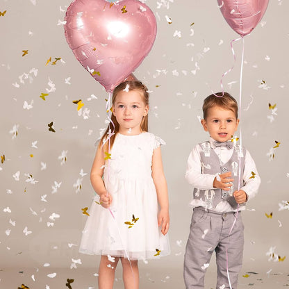 Canon à confettis Papillons Blancs et Dorés