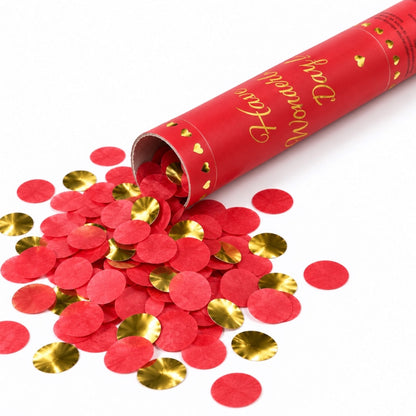 Canon à confettis Rouge et Doré