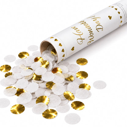 Canon à confettis Blanc et Doré