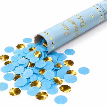 Canon à confettis Bleu et Doré