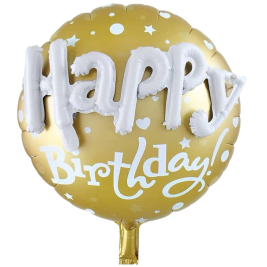 Ballon Happy Birthday 3D Doré