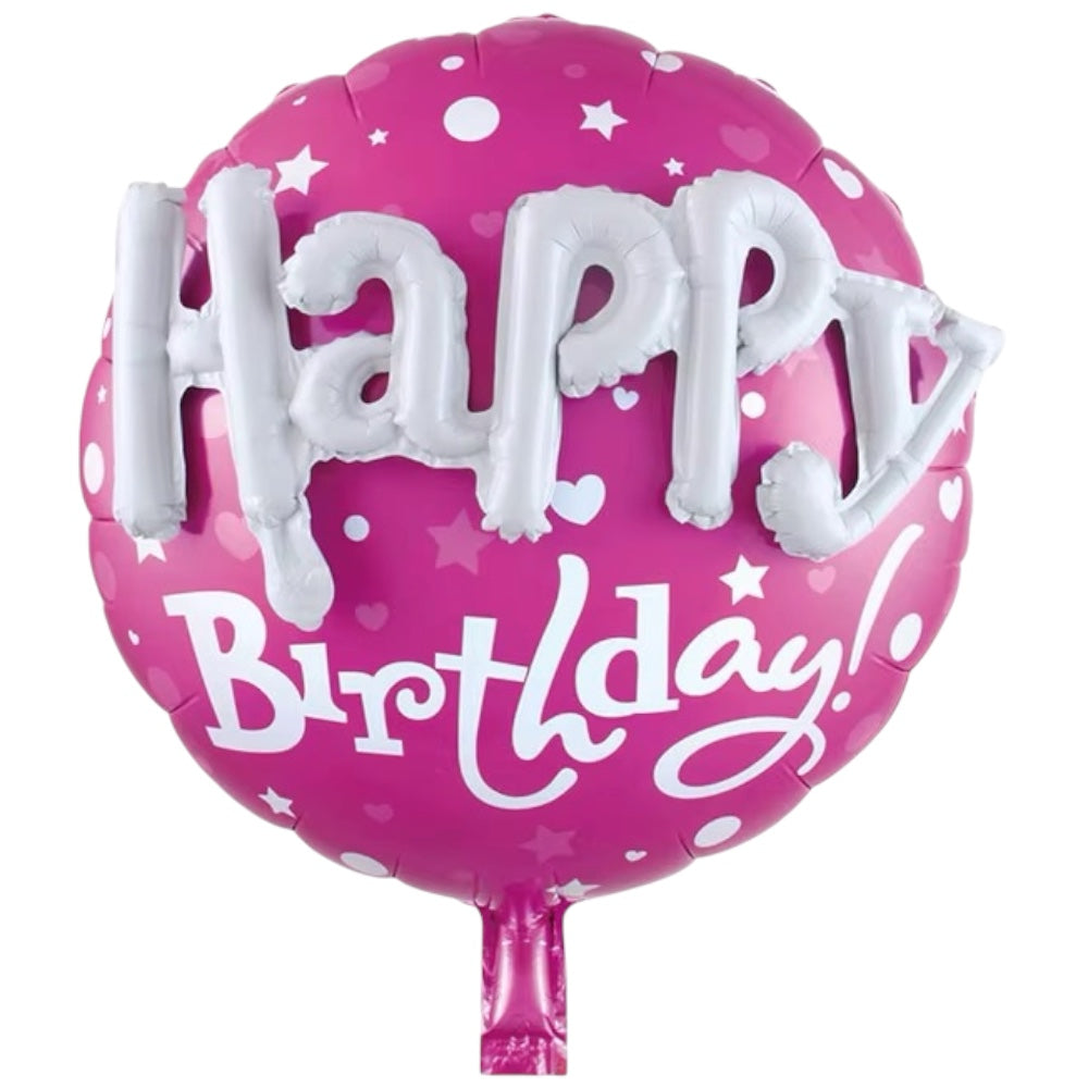 Ballon Happy Birthday 3D Rose