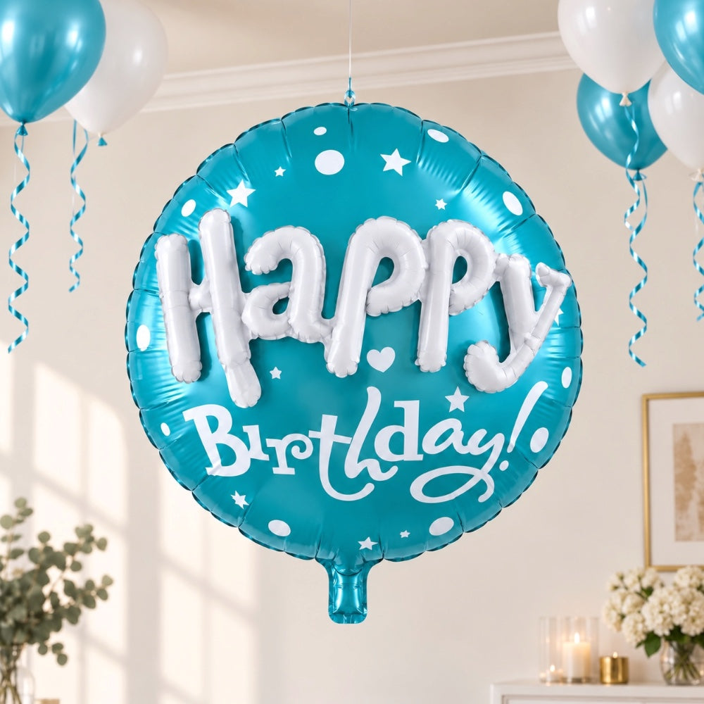 Ballon Happy Birthday 3D Bleu