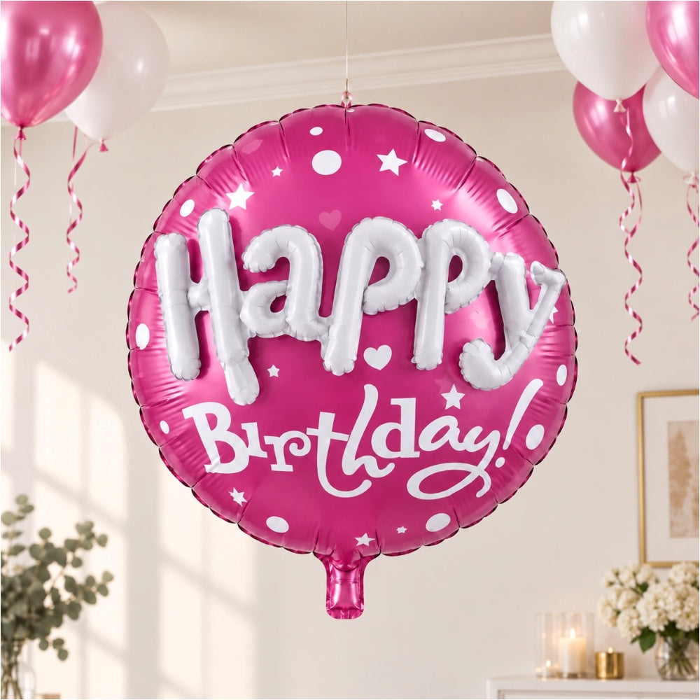 Ballon Happy Birthday 3D Rose