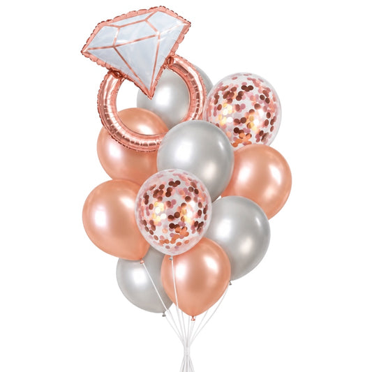 Pack de 11 Ballons Bague Rose Gold