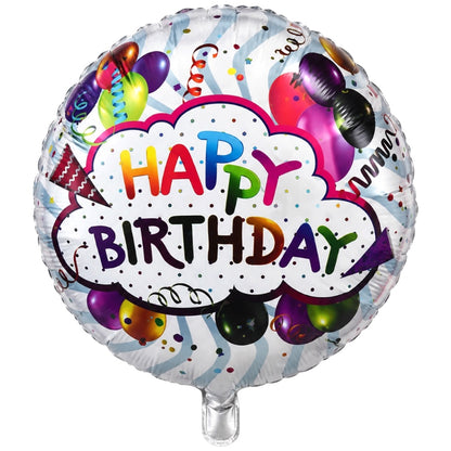 Ballon Happy Birthday Blanc Multicolore – 18 pouces