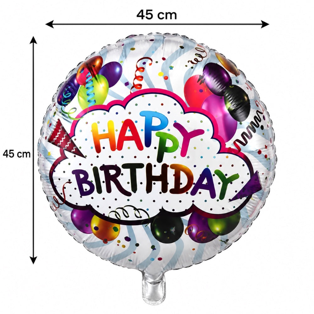 Ballon Happy Birthday Blanc Multicolore – 18 pouces
