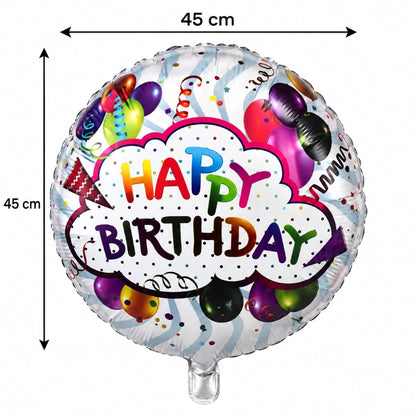 Ballon Happy Birthday Blanc Multicolore – 18 pouces