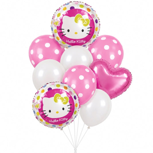 Pack de 9 Ballons Hello Kitty – Rose et Blanc