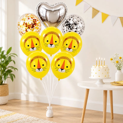 Pack de 8 Ballons Lion - Argenté
