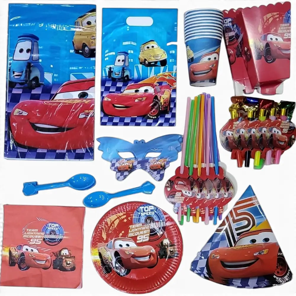 Pack Vaisselle Anniversaire Cars - 101 pièces