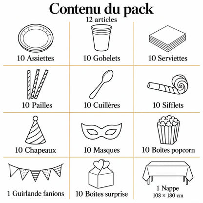 Pack Vaisselle Anniversaire Super Mario - 102 pièces