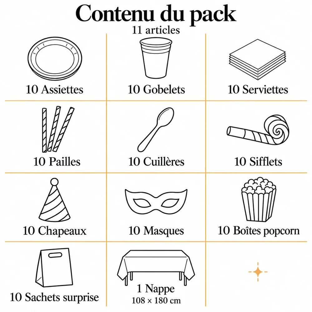 Pack Vaisselle Anniversaire Minions - 101 pièces