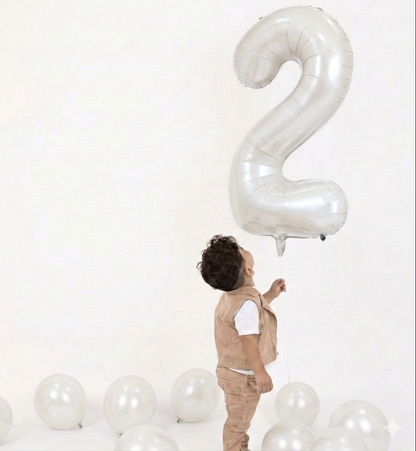 Ballons Chiffres Blanc Nacré – 40 Pouces