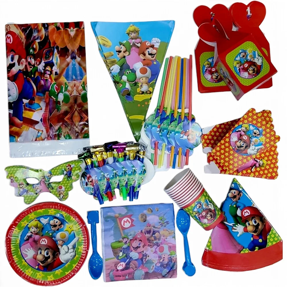 Pack Vaisselle Anniversaire Super Mario - 102 pièces