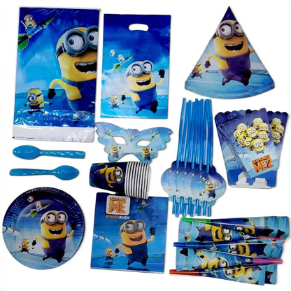 Pack Vaisselle Anniversaire Minions - 101 pièces