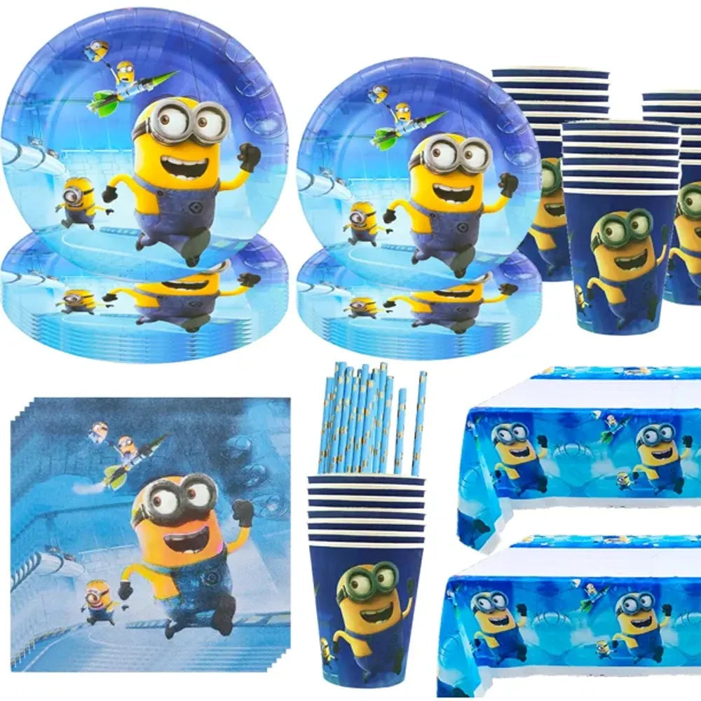 Pack Vaisselle Anniversaire Minions - 101 pièces
