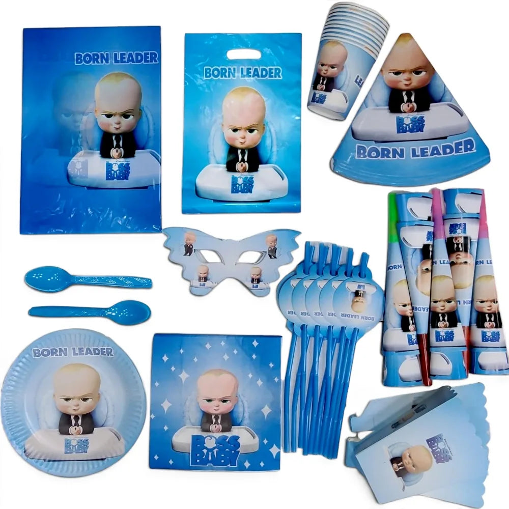 Pack Vaisselle Anniversaire Boss Baby - 101 Pièces