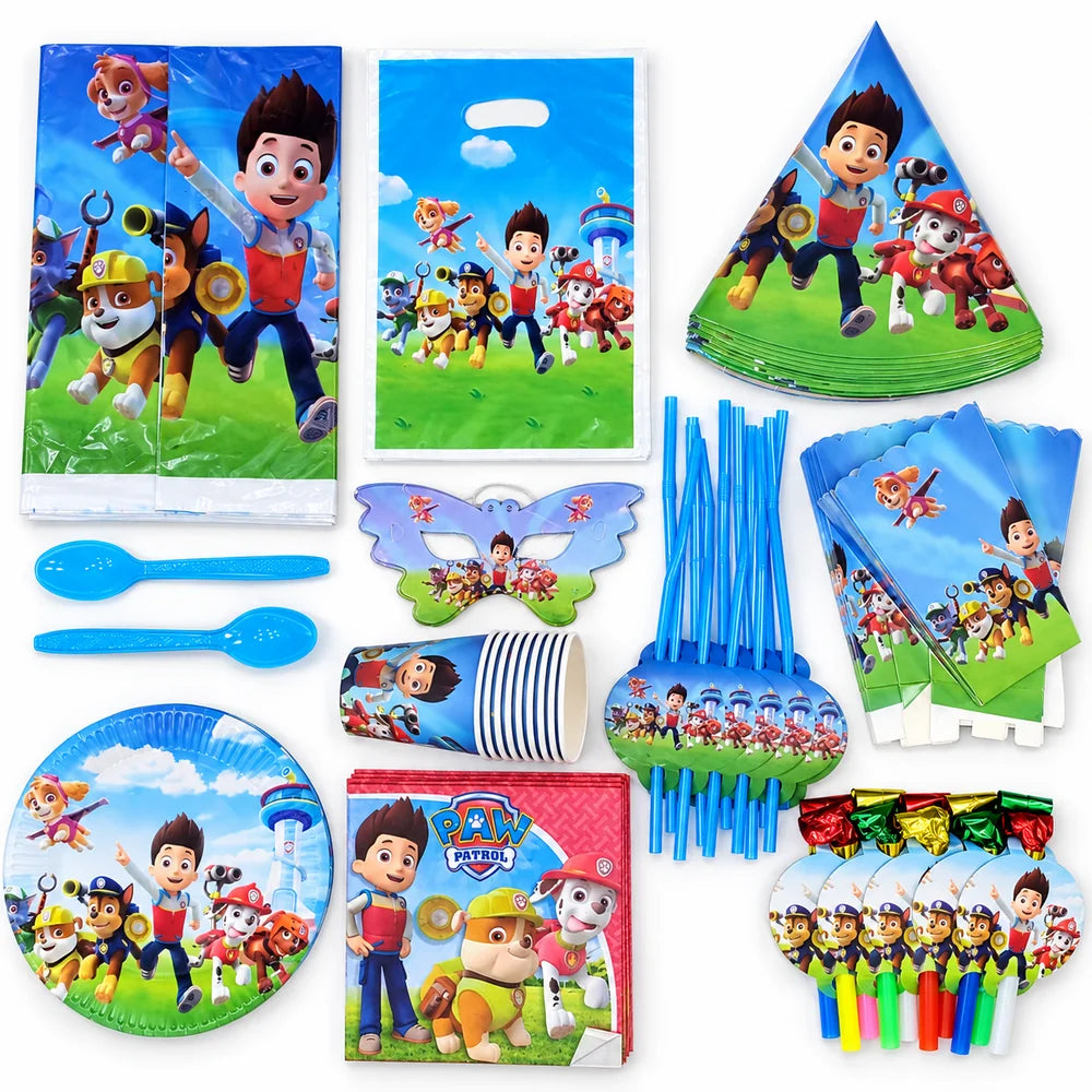 Pack Vaisselle Anniversaire Pat’ Patrouille – 101 Pièces