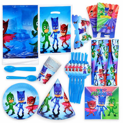 Pack Vaisselle Anniversaire PJ Masks - 101 Pièces