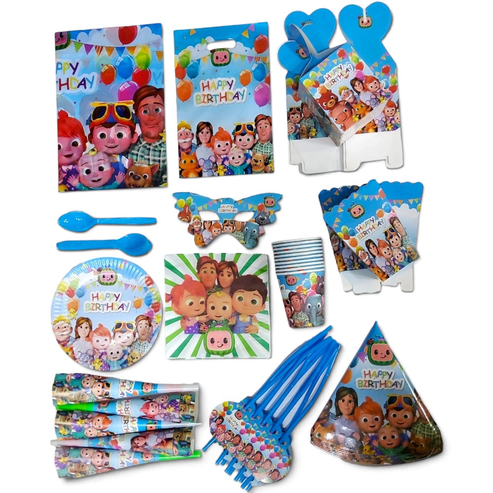 Pack Vaisselle Anniversaire CoComelon - 111 pièces