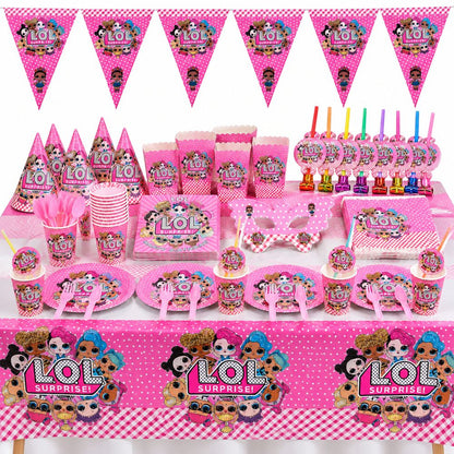 Titre : Pack Vaisselle Anniversaire LOL Surprise - 102 Pièces