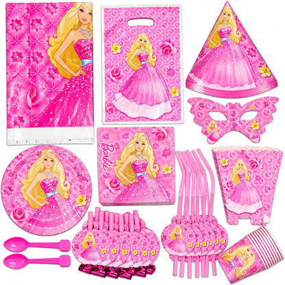 Pack Vaisselle Anniversaire Barbie - 101 Pièces