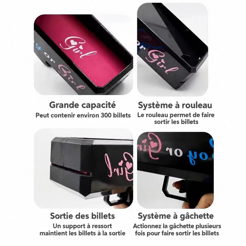 Pistolet Lanceur de Papiers Gender Reveal