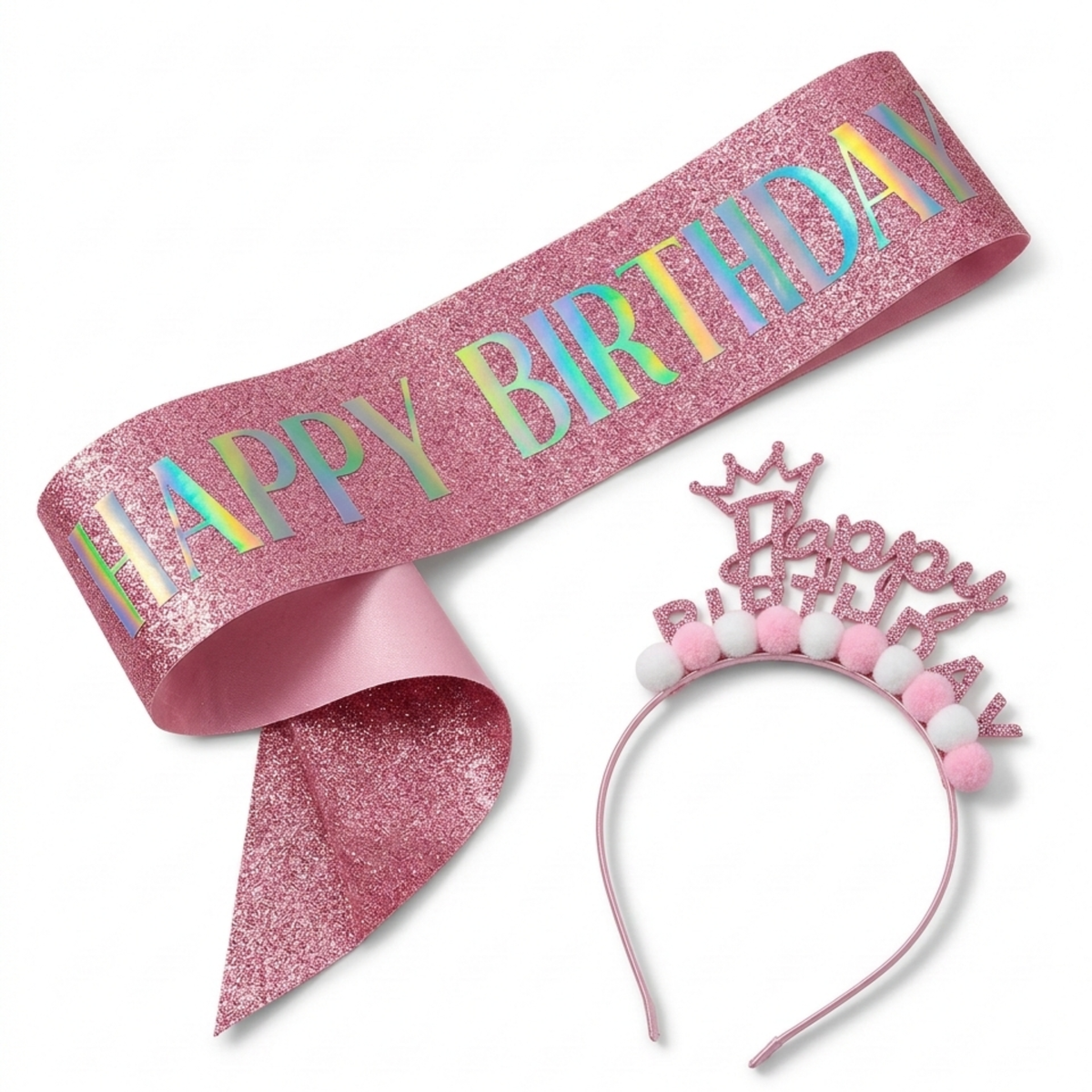 Kit Happy Birthday – Bandeau & Écharpe Rose