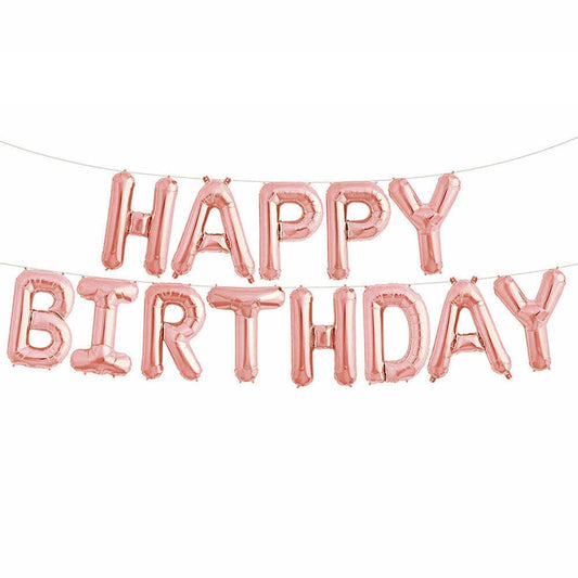 Kit Ballons Happy Birthday Rose Gold