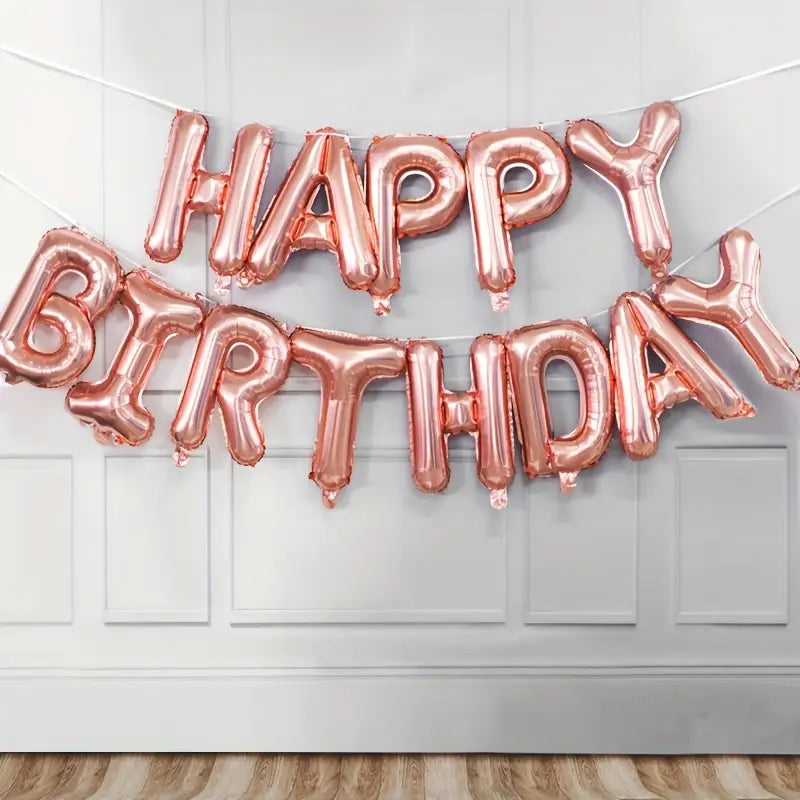 Kit Ballons Happy Birthday Rose Gold