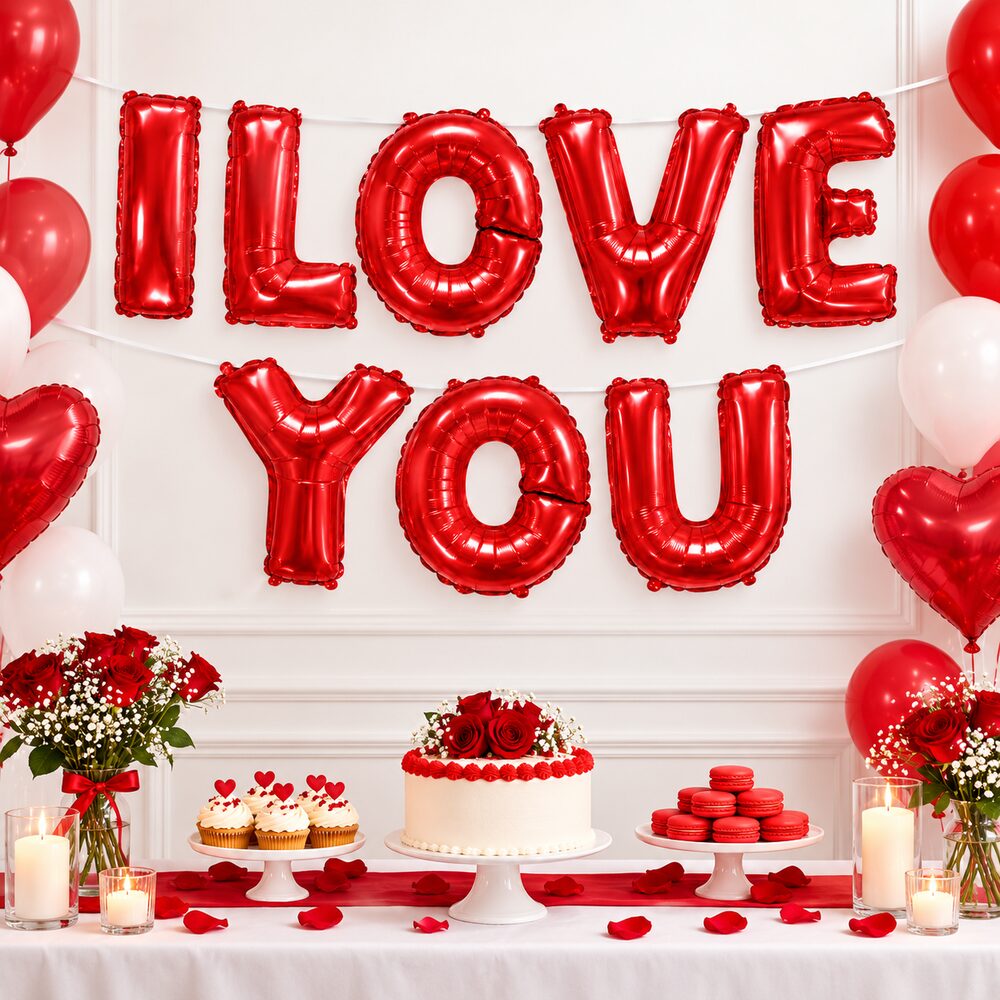 Ballons Lettres I Love You – Rouge