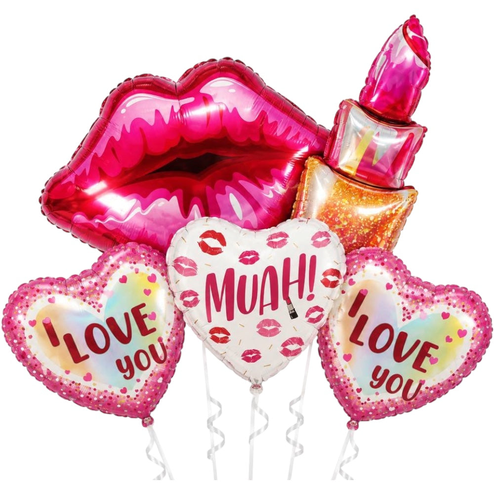 Pack de 5 ballons aluminium Love – Rose
