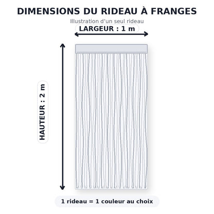 Rideau à franges métalliques – Plusieurs couleurs