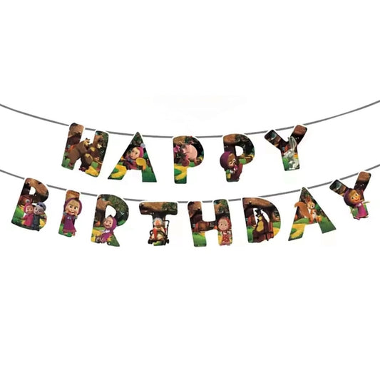 Guirlande Happy Birthday Masha et Michka