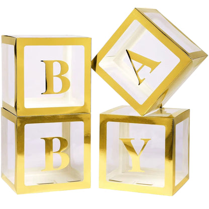 Box Ballons Baby Shower - Gold