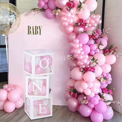 Box Ballons Anniversaire One - Blanc
