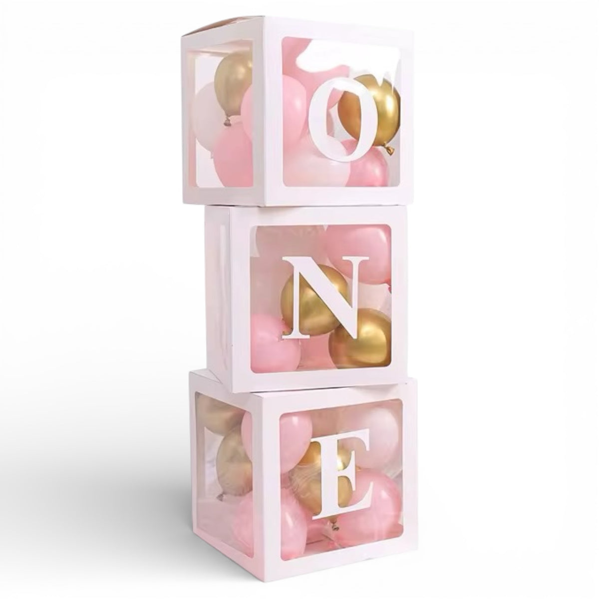 Box Ballons Anniversaire One - Blanc