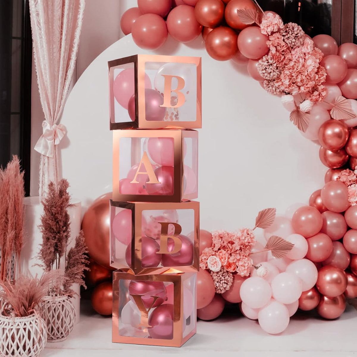 Box Ballons Baby Shower - Rose Gold
