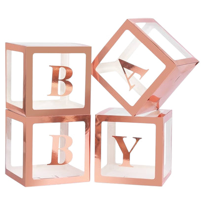 Box Ballons Baby Shower - Rose Gold