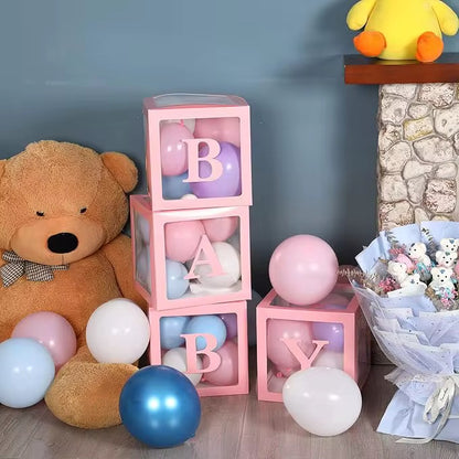 Box Ballons Baby Shower - Rose